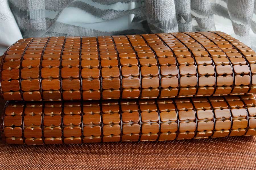 BLACK BAMBOO MAT WITH MALL BEAD AND NO EDGE 140X190CM
