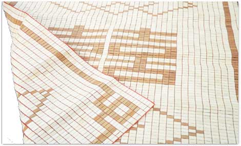WHITE BAMBOO MAT WITH SMALL BEAD 100X190CM