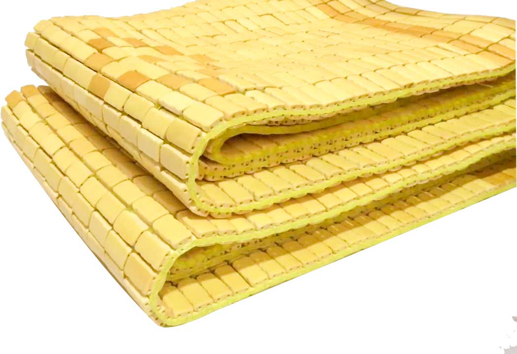 White Bamboo Mat with Small Bead and no Edge 160X190CM
