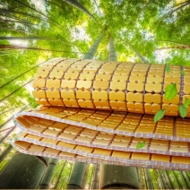 Bamboo Mat with big white beads, no edge 80x190cm